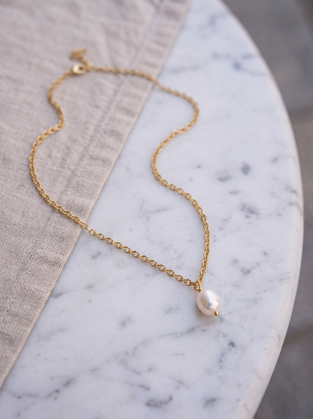 Aurelia Pearl Drop Necklace - product close-up