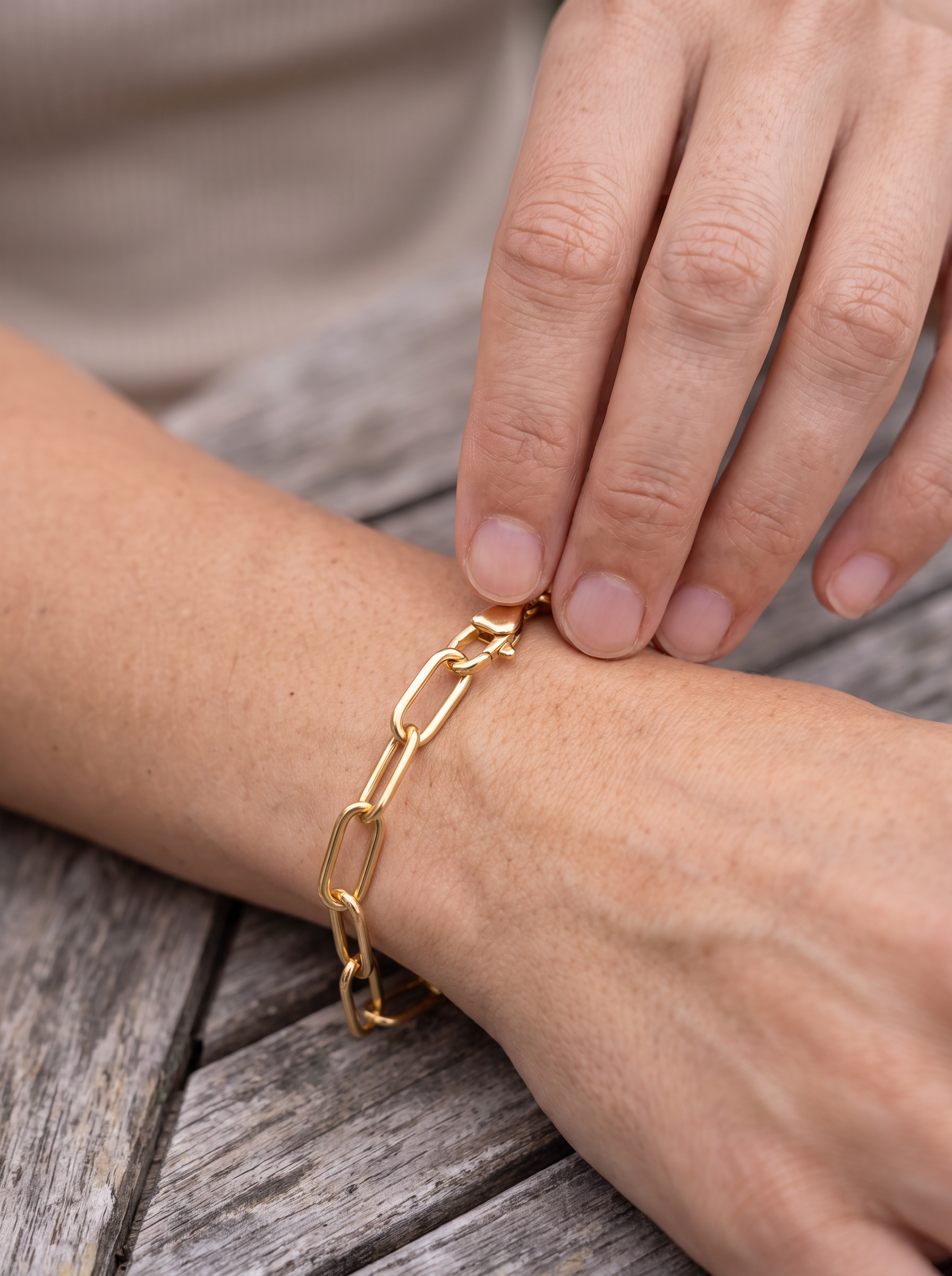 Meridian Paperclip Chain Bracelet - paperclip link detail