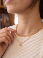 Serene Layered Necklace - disc pendant detail